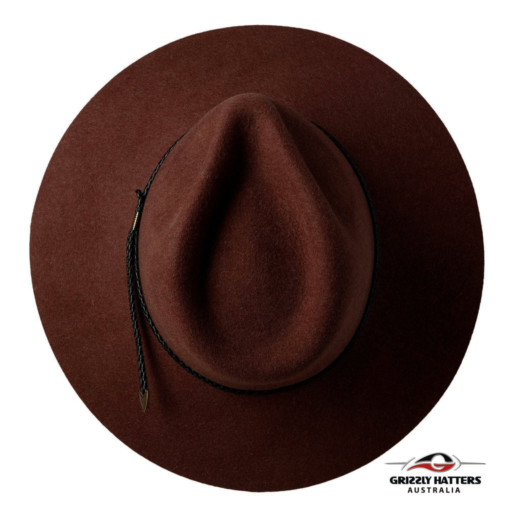 THE SALAMANCA Fedora Wide Brim Hat in BROWN