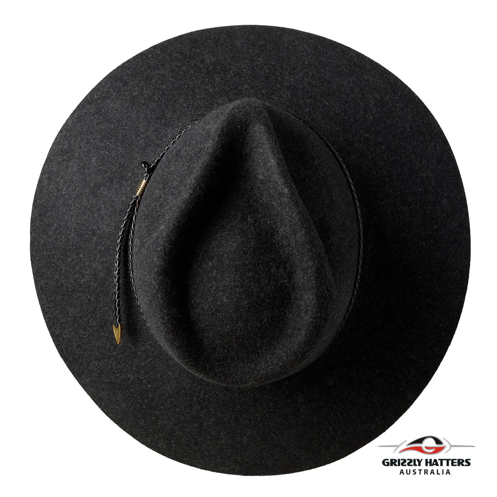 THE SALAMANCA Fedora Wide Brim Hat in CHARCOAL
