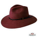 THE SALAMANCA Fedora Wide Brim Hat in CHOCOLATE CHERRY