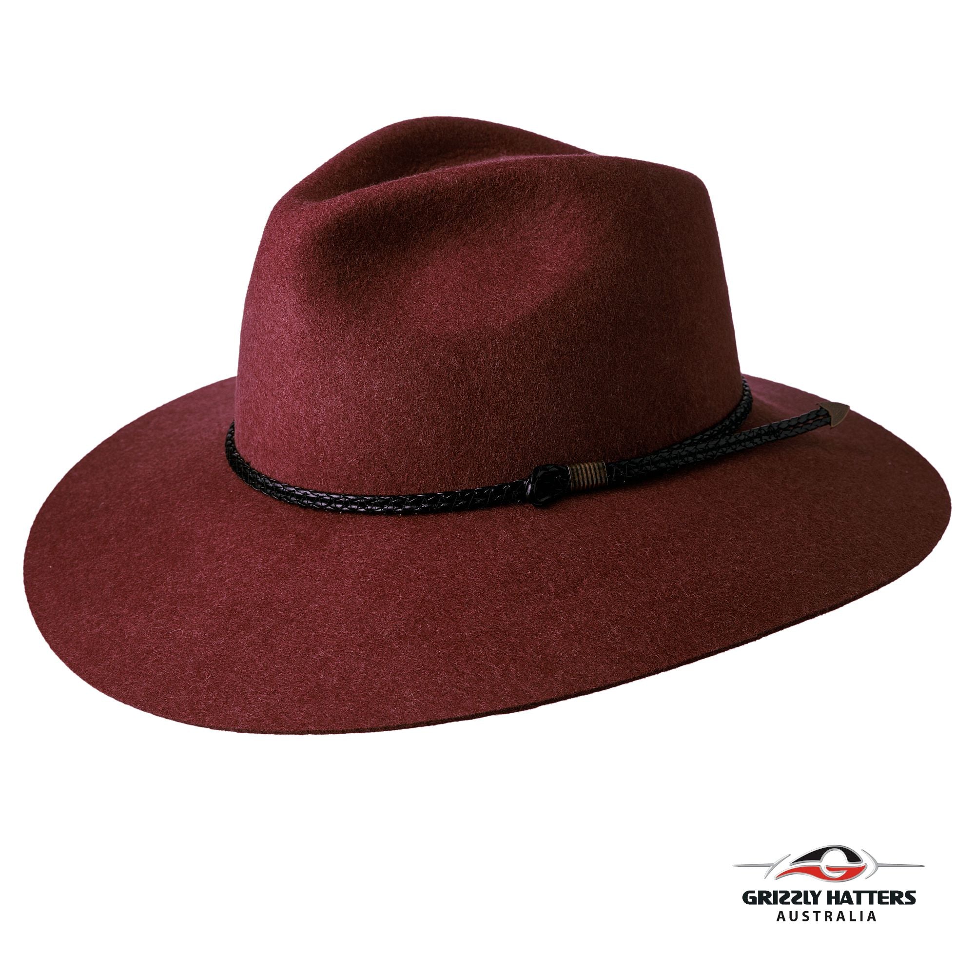 THE SALAMANCA Fedora Wide Brim Hat in CHOCOLATE CHERRY