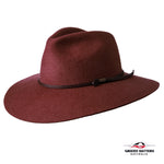 THE SALAMANCA Fedora Wide Brim Hat in CHOCOLATE CHERRY