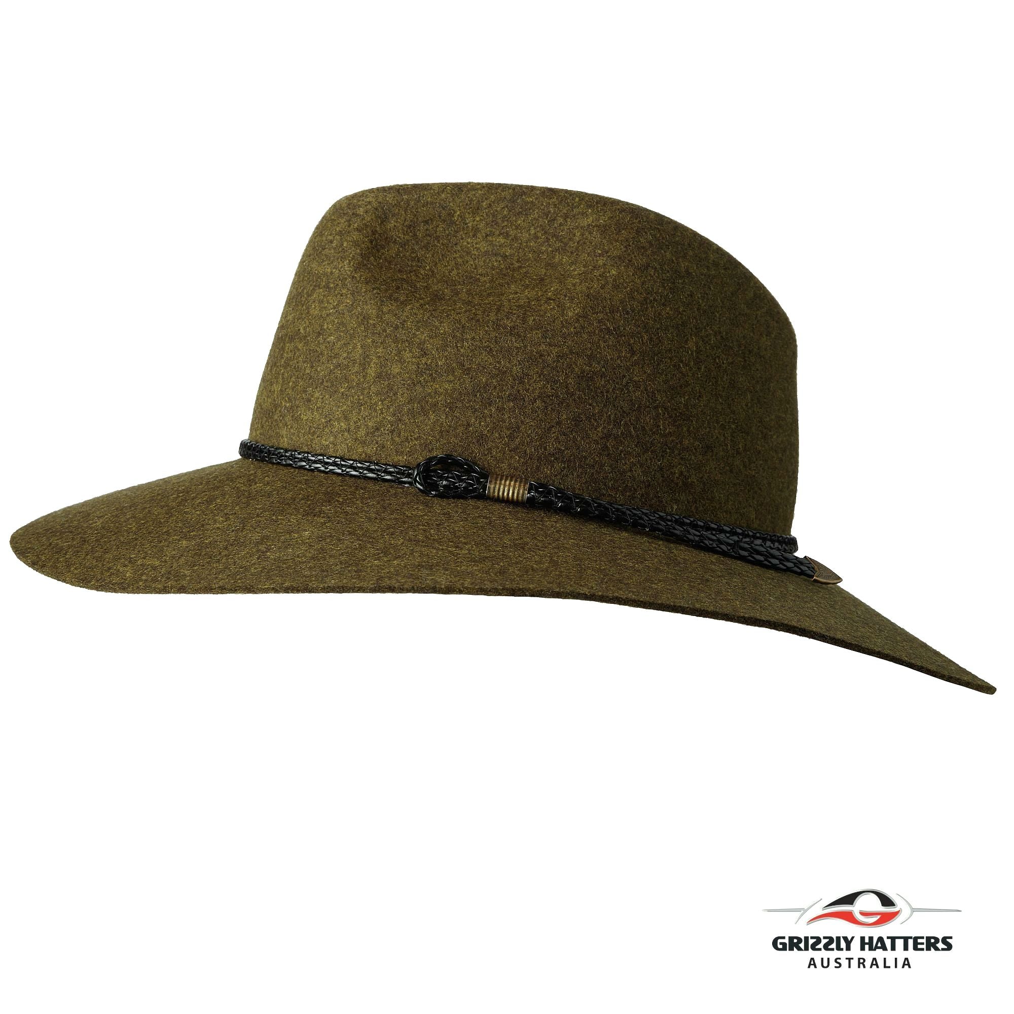 THE SALAMANCA Fedora Wide Brim Hat in FERN GREEN