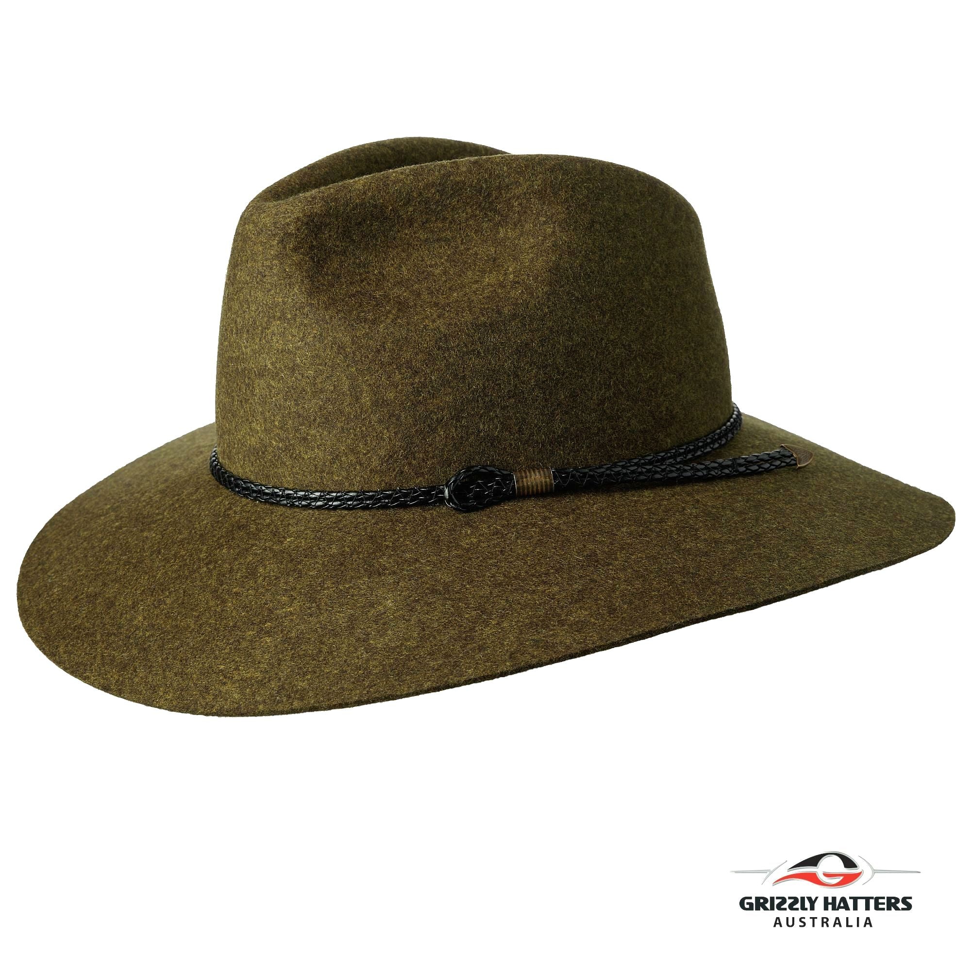 THE SALAMANCA Fedora Wide Brim Hat in FERN GREEN