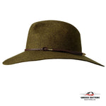 THE SALAMANCA Fedora Wide Brim Hat in FERN GREEN