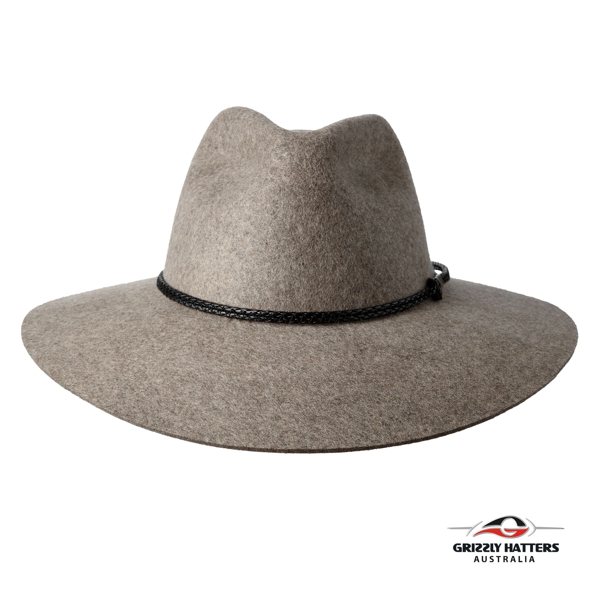 THE SALAMANCA Fedora Wide Brim Hat in GREY SAND