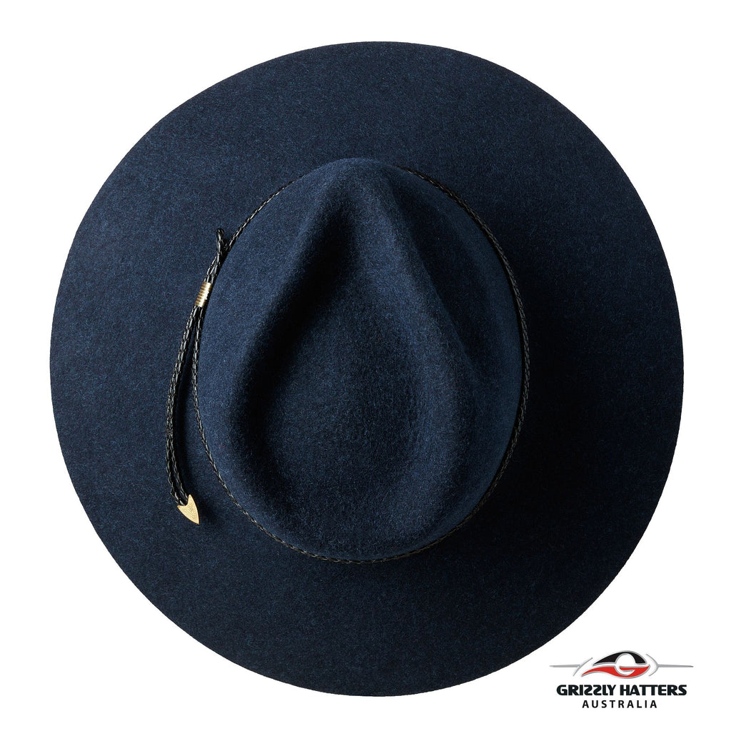 THE SALAMANCA Fedora Wide Brim Hat in NAVY BLUE