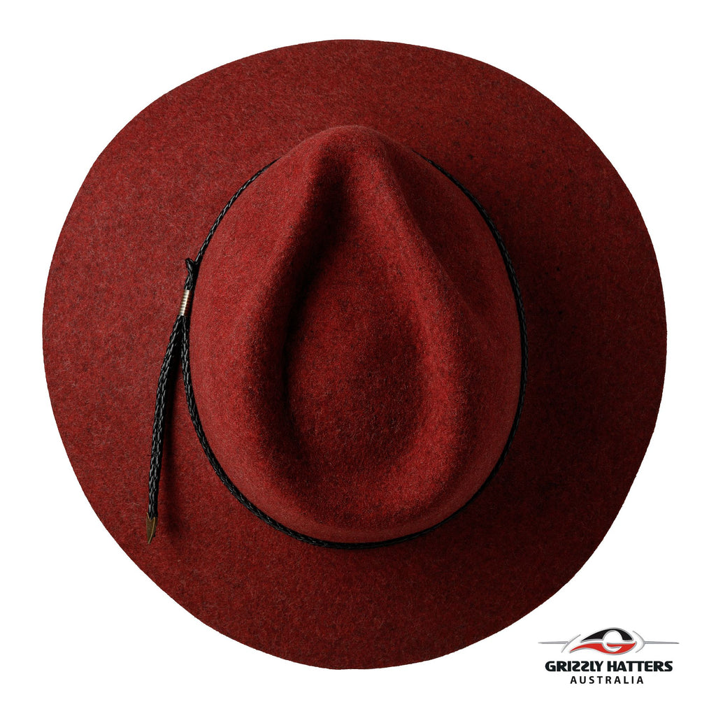 THE SALAMANCA  Fedora Wide Brim Hat in RED
