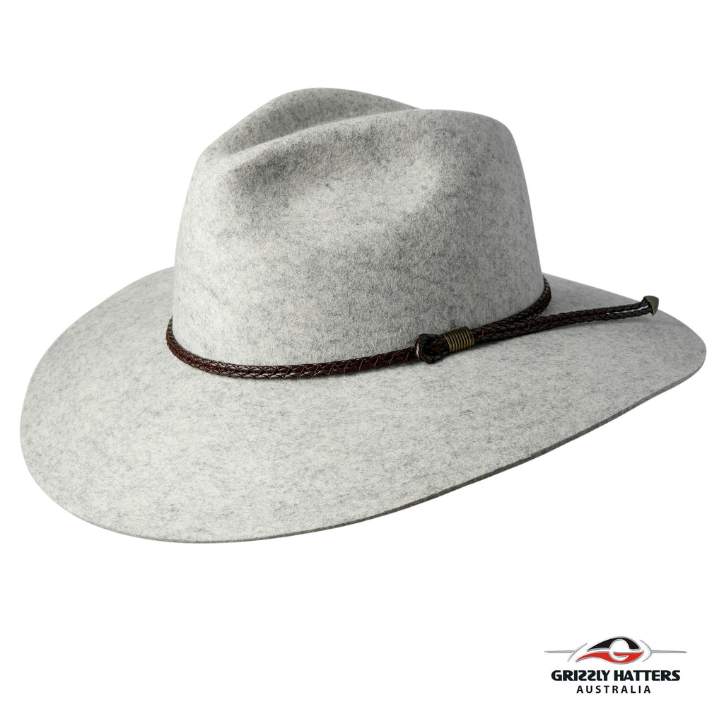 THE SALAMANCA Fedora Wide Brim Hat in WHITE MARBLE