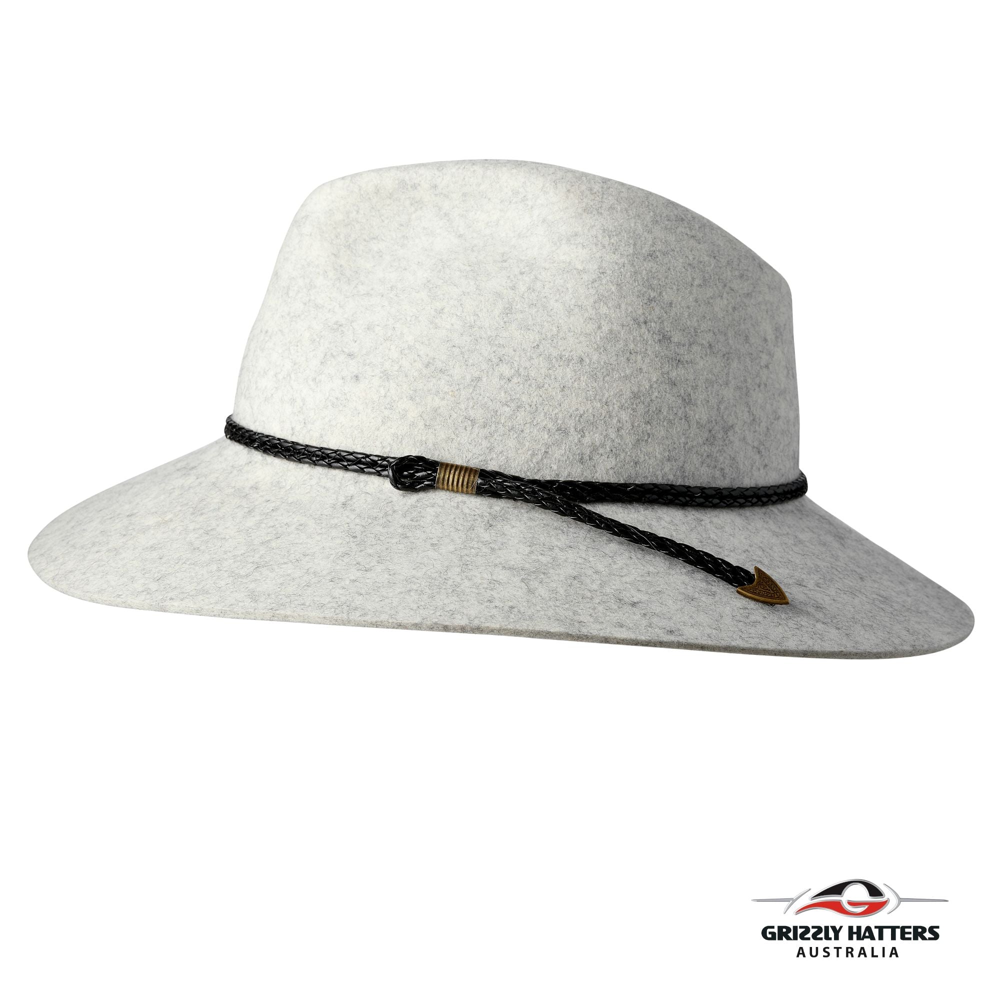 THE SALAMANCA Fedora Wide Brim Hat in WHITE MARBLE