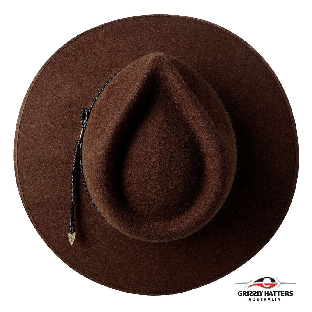 THE WELLINGTON Fedora Hat in BROWN with Braid