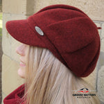 Wool beret with peak wool cap adjustable size Australian wool 8 panel cap pink fawn grey maroon