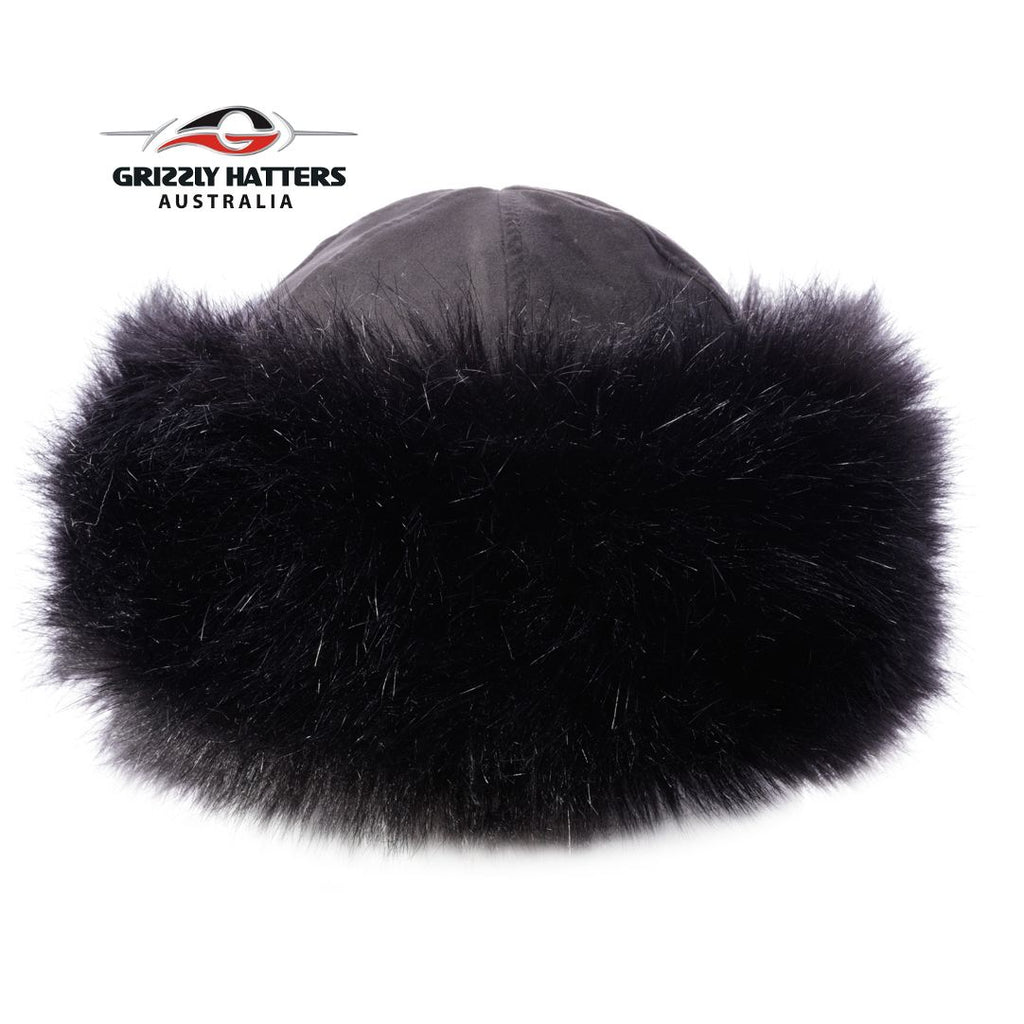 Faux Fur Hat Black Fox Colour