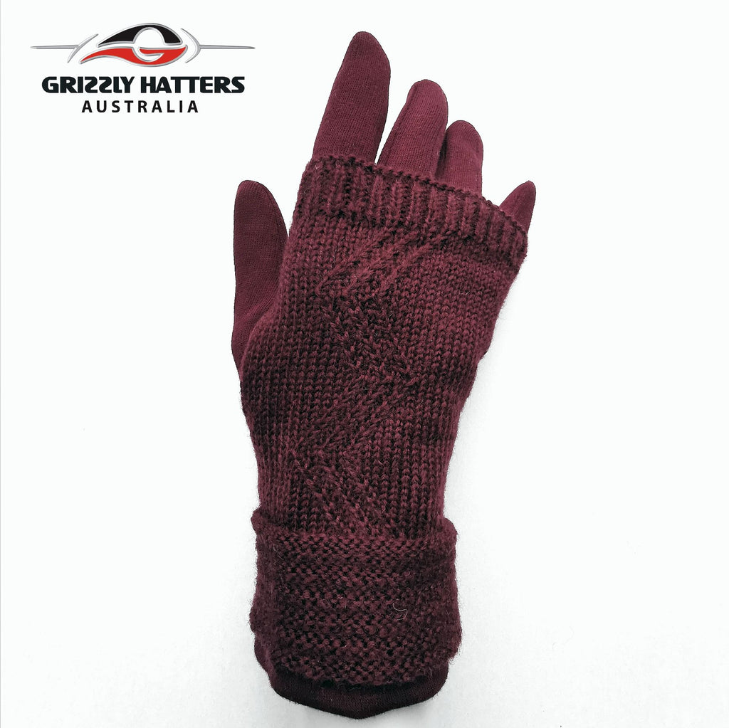 ladies two-in-one new design winter gloves ; mittens with cloves Grizzly Hatters Australia Hobart Salamanca Market