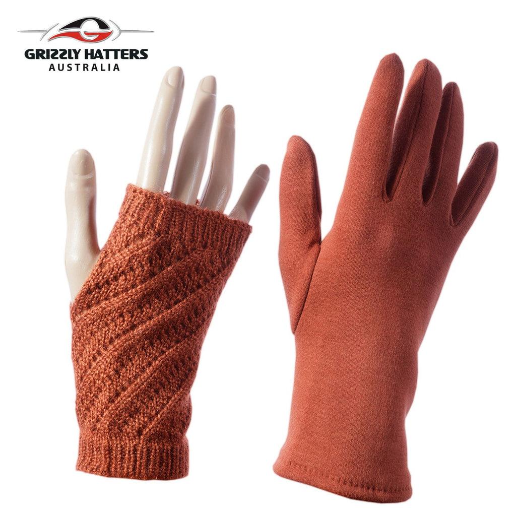 Two-in-one cable design winter gloves