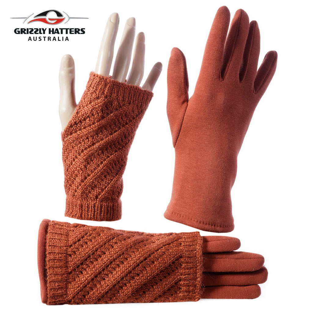 Two-in-one cable design winter gloves