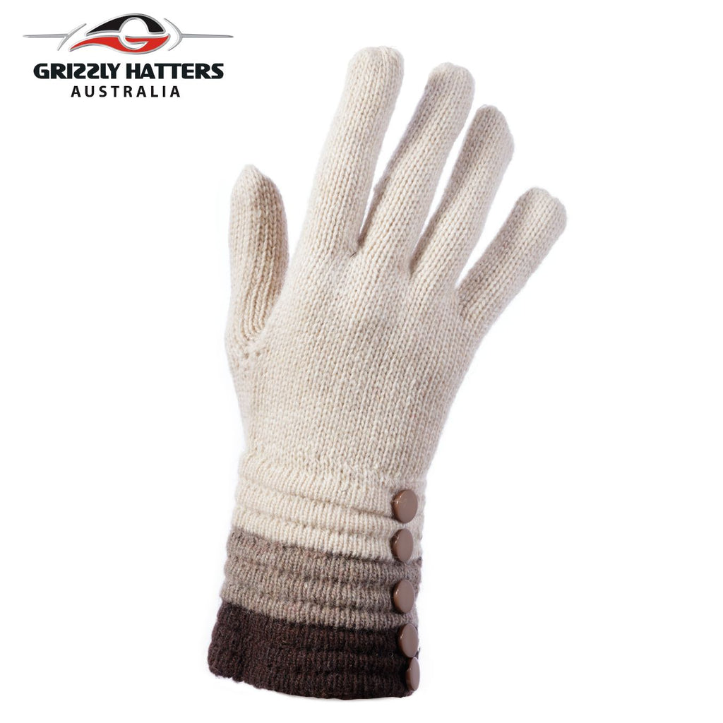 Merino wool gloves beige colour