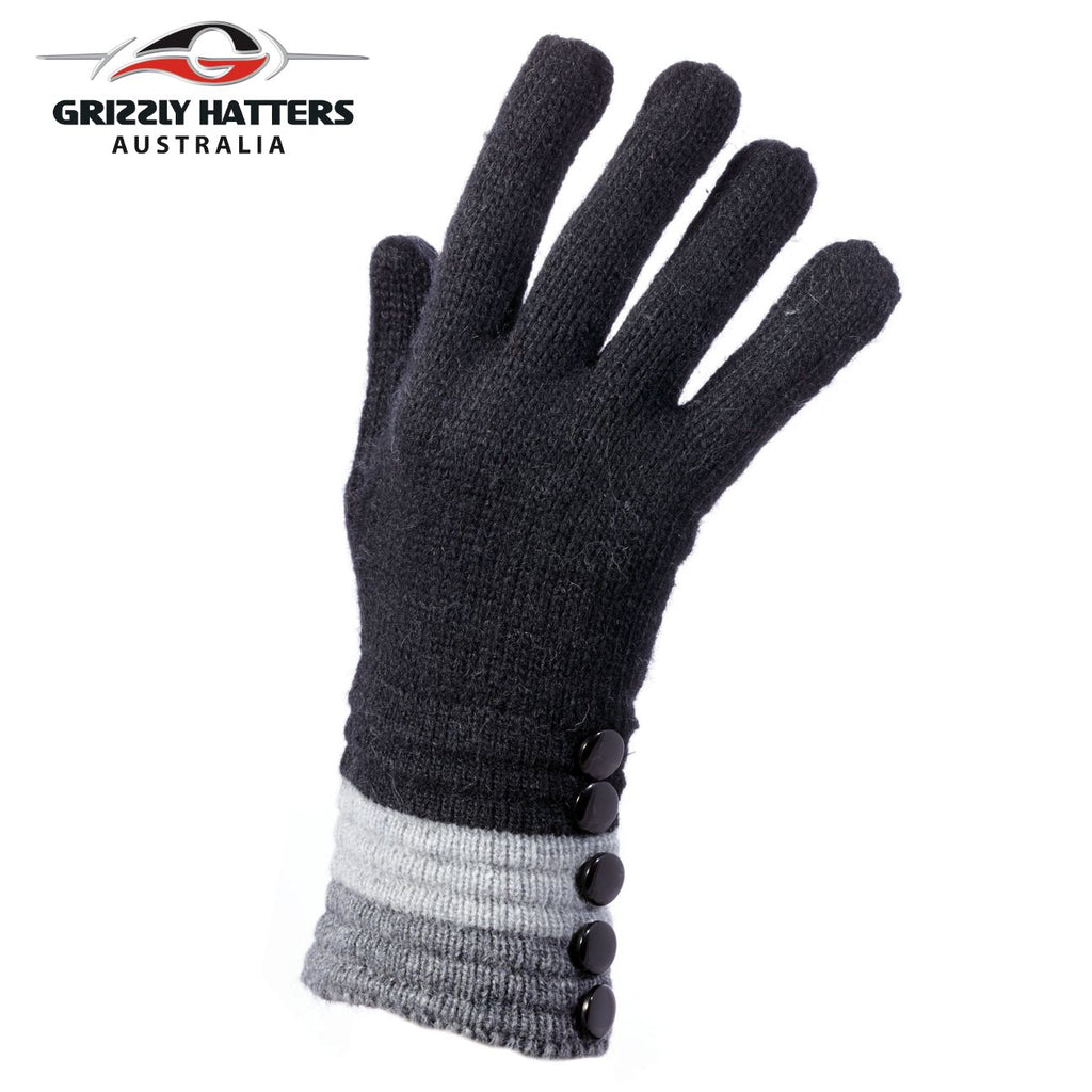 Merino wool gloves black colour