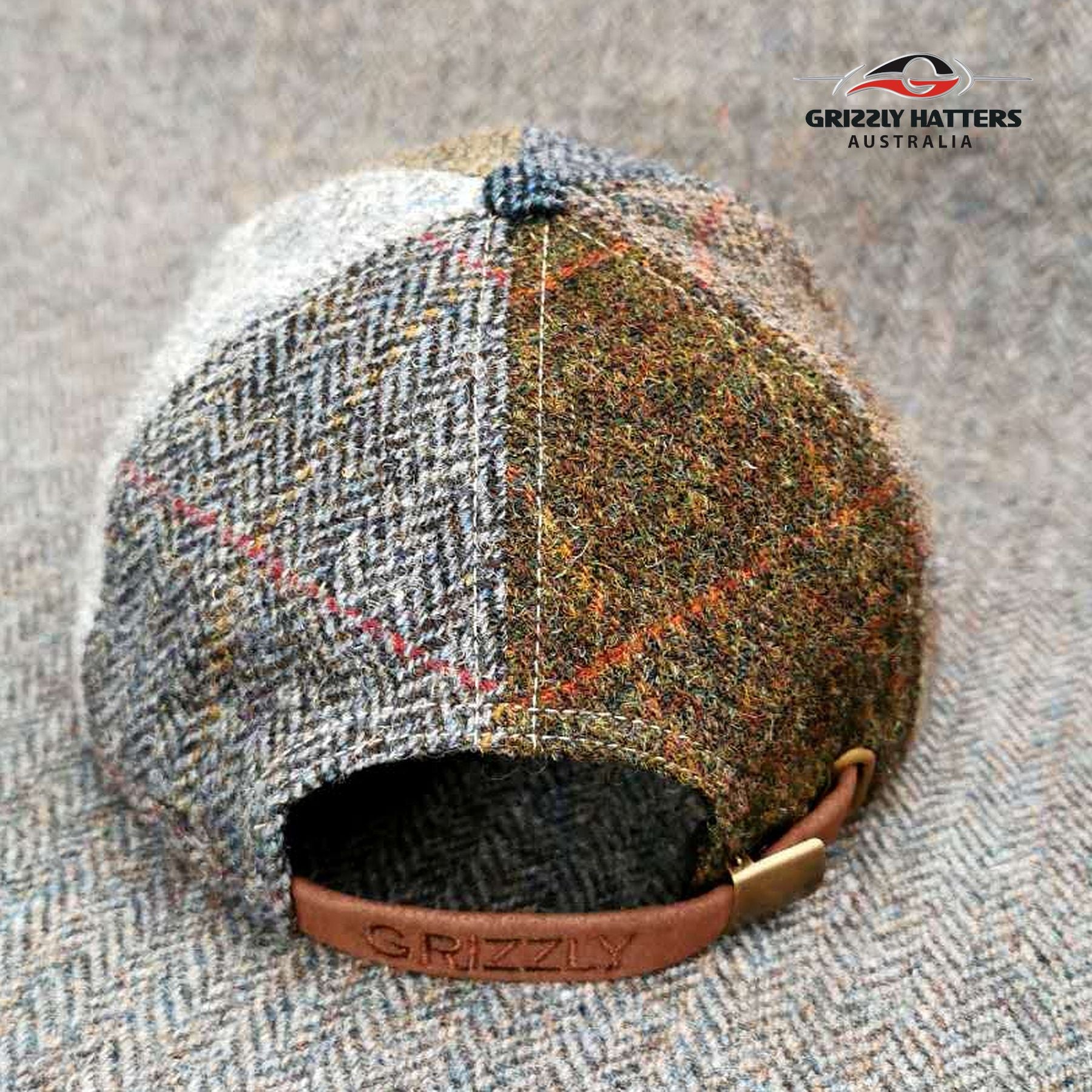 Harris Tweed Wool Flat Cap in Patchwork