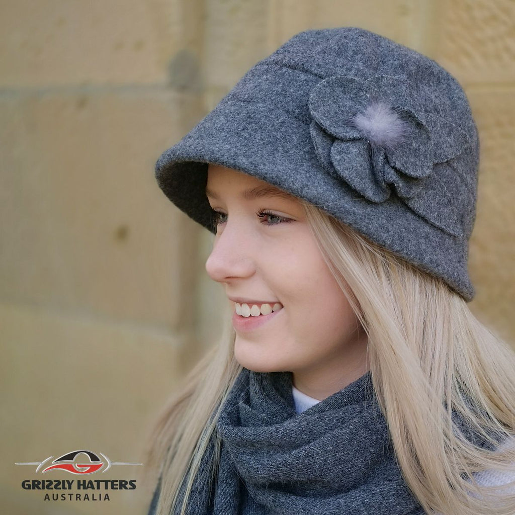 Foldable Fashion Wool Hat 100% Australian Merino wool designed in Tasmania Australia