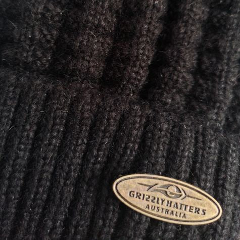 Australian Merino Wool blend Beanie with fleece lining black colour snug fit