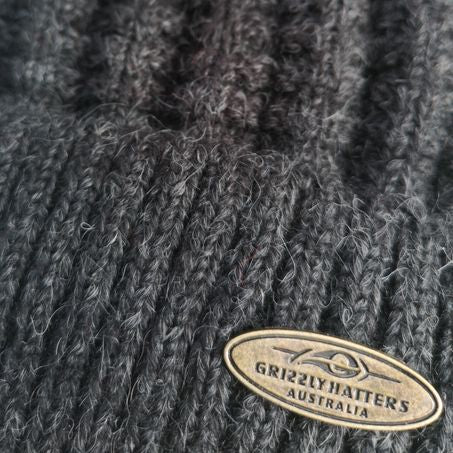 Australian Merino Wool blend Beanie with fleece lining charcoal colour snug fit