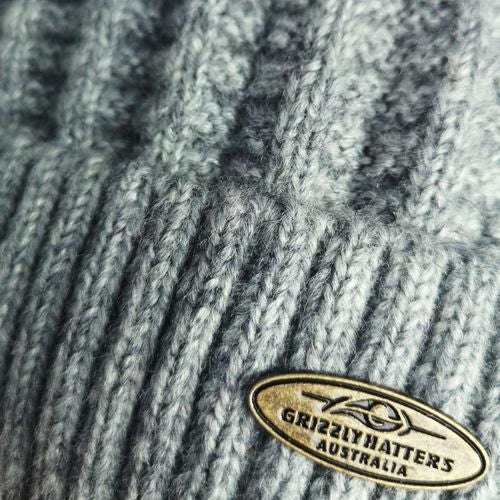 Australian Merino Wool blend Beanie with fleece lining light grey colour snug fit