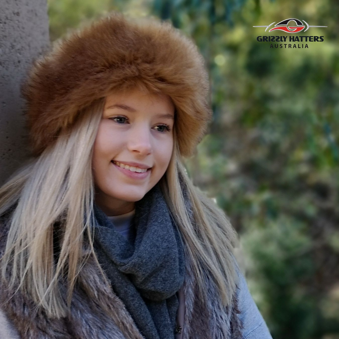 Faux Fur Hat Brown Ginger Fox Colour