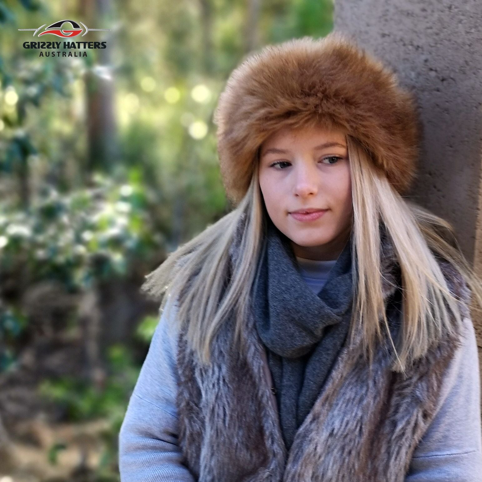 Faux Fur Hat Brown Ginger Fox Colour