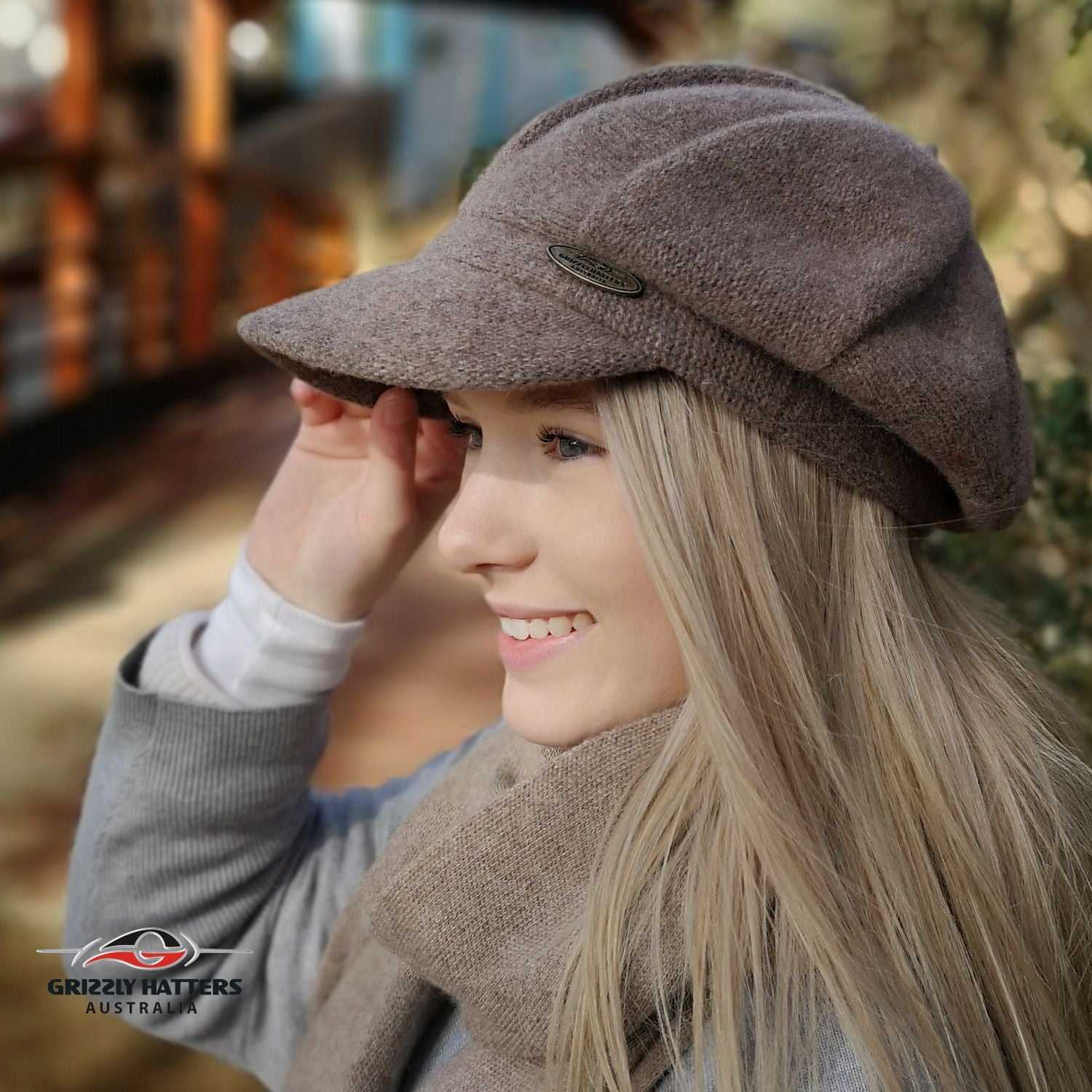 Wool beret with peak wool cap adjustable size Australian wool 8 panel cap pink fawn grey maroon